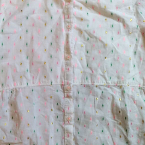 OshKosh Bgosh Shirt size 7 White Colorful Accents Blouse Cotton Back To School - Picture 2 of 6
